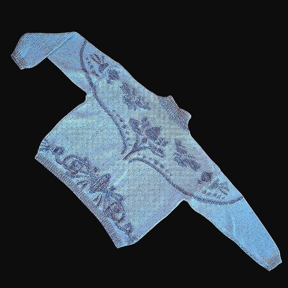 David Brett Vintage Floral Pattern Sweater Knitted Cotton Made in USA size Large - Picture 3 of 16